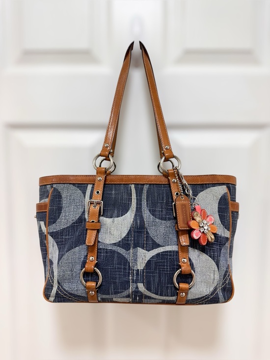 Coach Handbags - Coach Tonal Big C Signature Denim East/West Gallery Tote Y2K F13810
